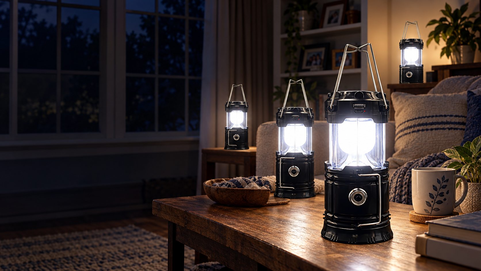 XTAUTO lantern providing light during a power outage