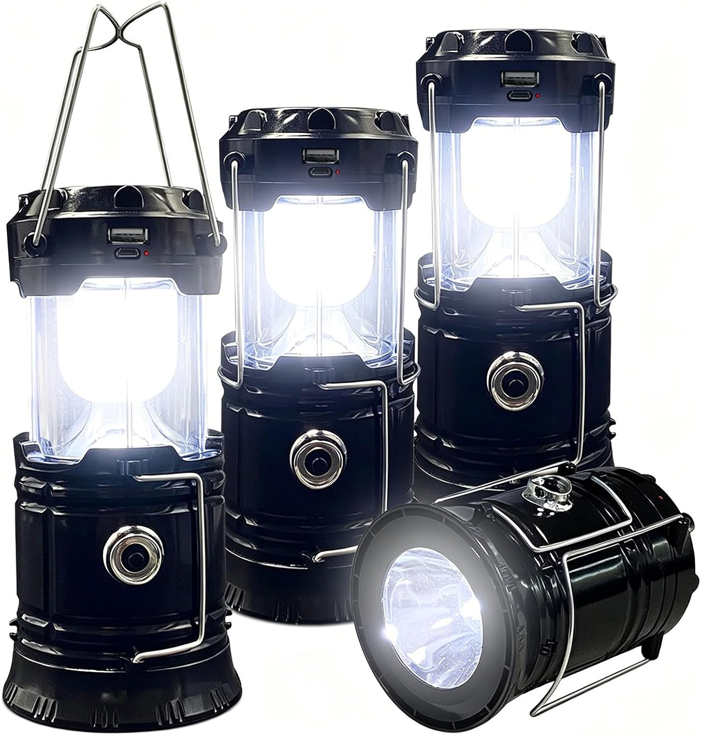 XTAUTO collapsible rechargeable LED lantern four-pack